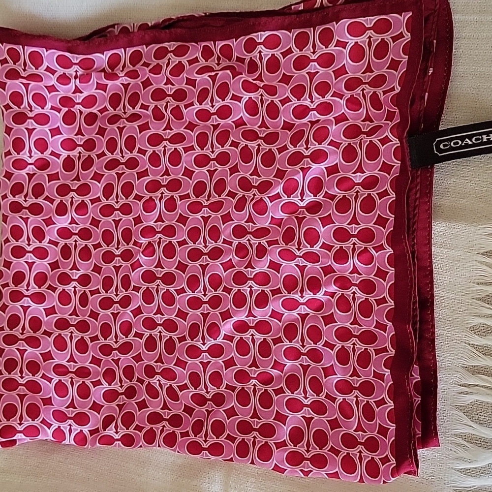 Coach Pink Patterned Scarf - Picture 3 of 7